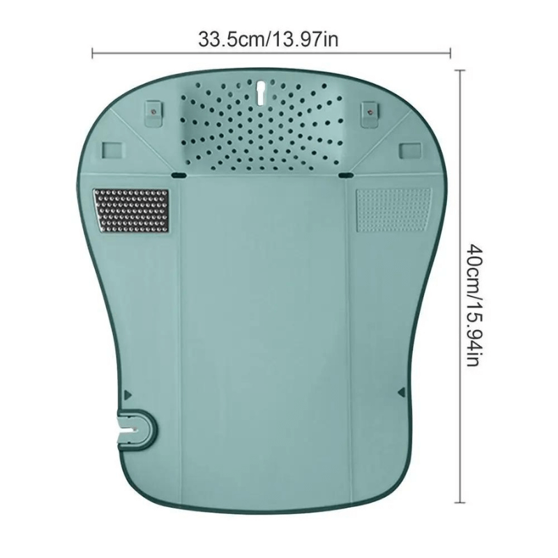 Tábua de Corte Multifuncional dobrável - com escorredor, triturador e amolador de facas