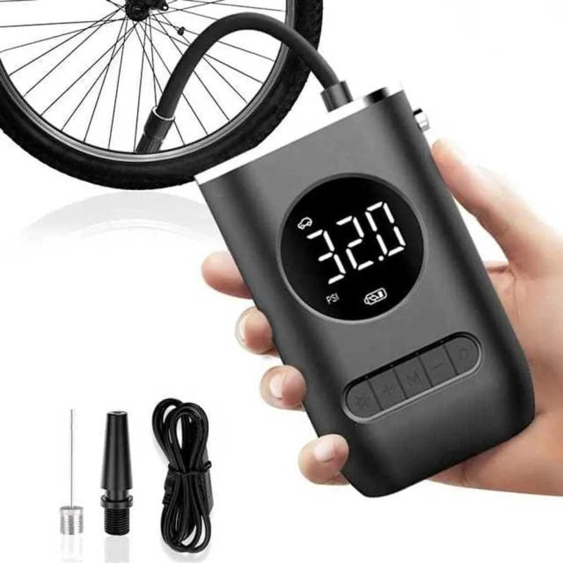 Bomba de Ar Digital, Compressor de Pneus Carro, Moto, Bike, com Lanterna Led Portátil