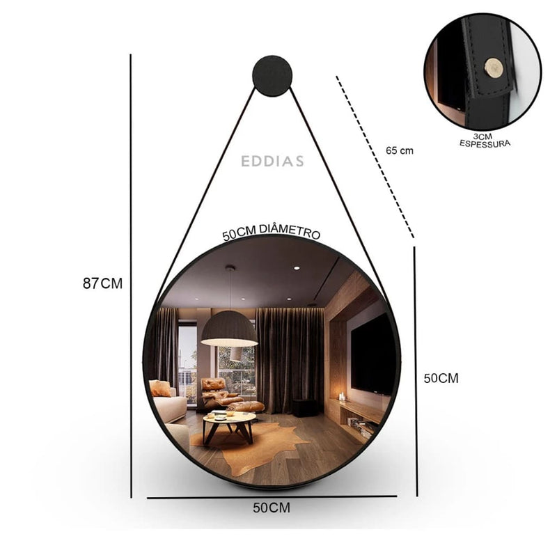 Espelho Com Alça + Suporte 60cm 50cm 40cm 30cm