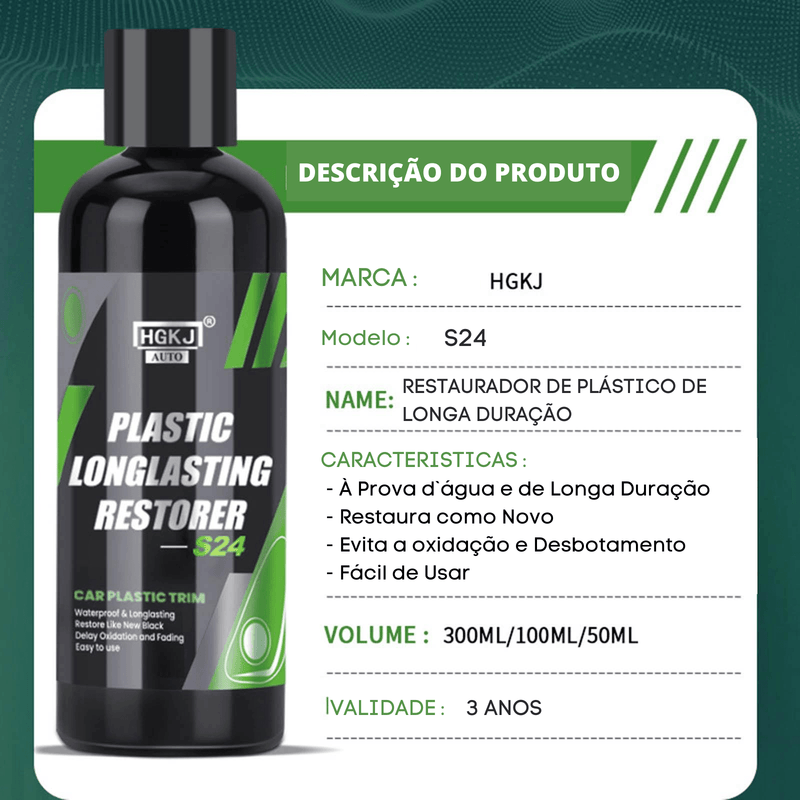 Restaurador de Plástico de Longa Duração HGKJ S24 - SEU ÚNICO SHOP